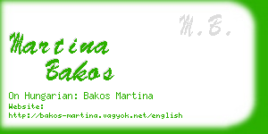 martina bakos business card